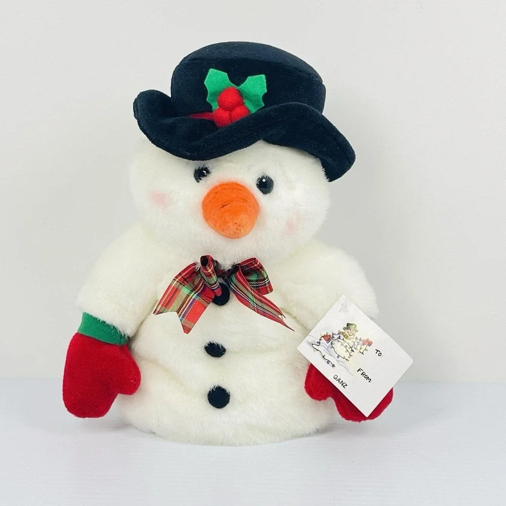 Vtg‎ 1998 Mr. Mitts Snowman Christmas Tree Topper Plush Stuffed Top Hat w/ Tags